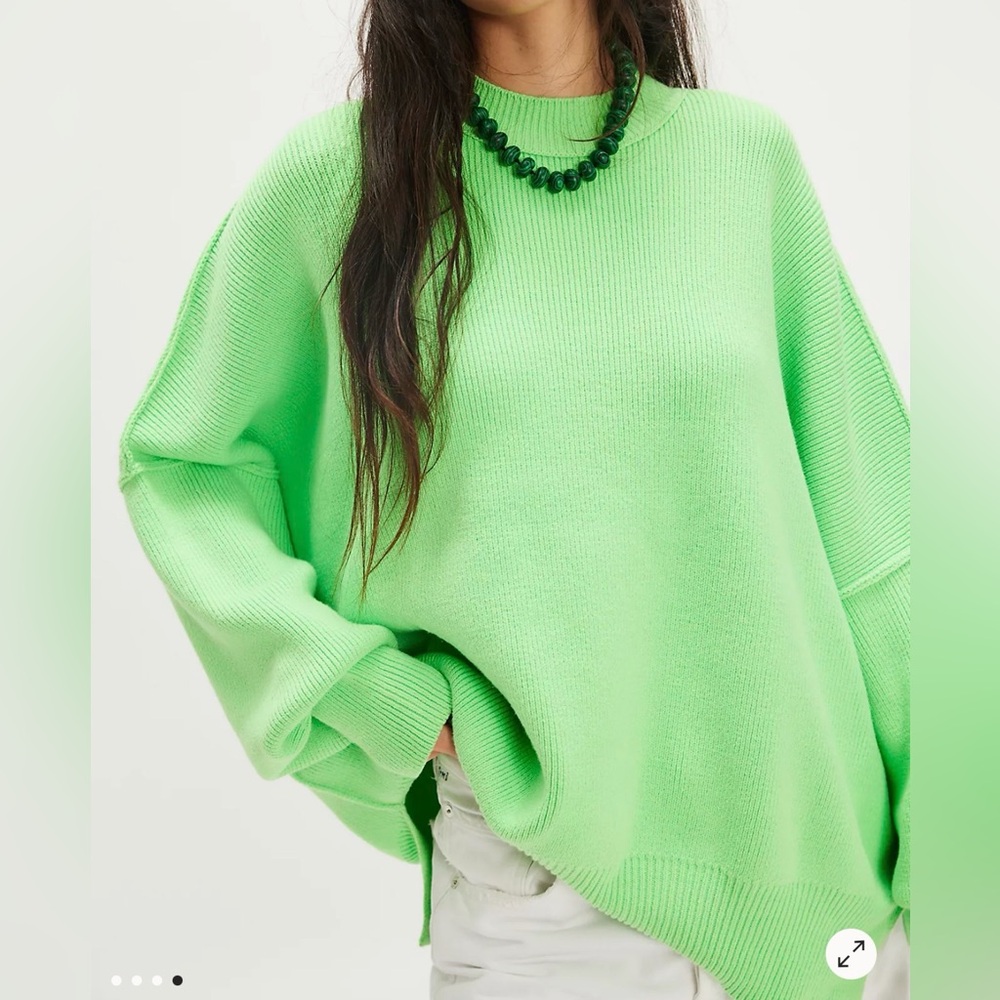 Free People Easy Street Green Sweater